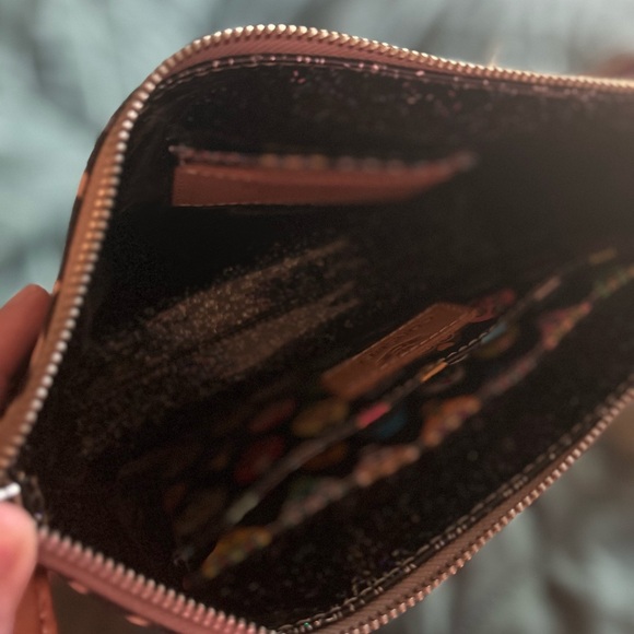 Consuela Leopard Print Clutch with Green Floral Accents - Picture 6 of 7